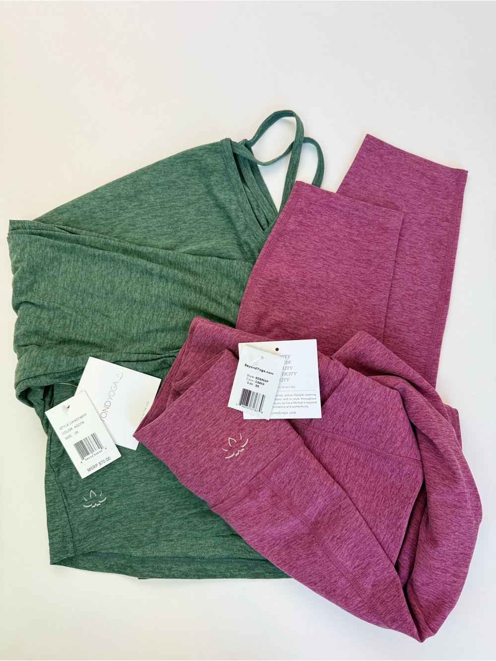 Beyond Yoga Spacedye Plus Size Set: Long Sleeve 2X & Pocket Leggings 3X